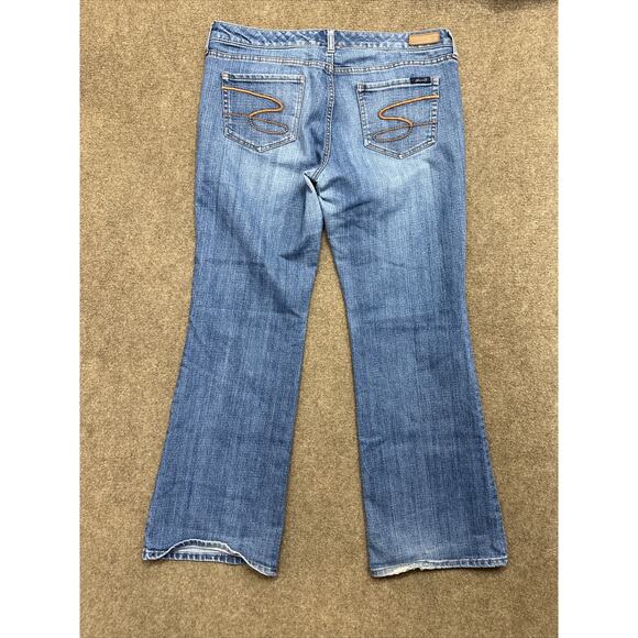 Seven 7 Flared Jeans Women's Size 32 Blue Medium Wash Denim - Picture 2 of 14